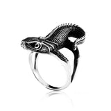 Classic animal lizard men's ring fashion stainless steel punk jewelry gift