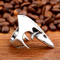 Viking Vintage Punk Olecranon The Crow Skull Ring For Man Stainless Steel Man's Jewelry