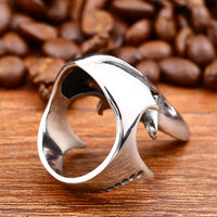 Viking Vintage Punk Olecranon The Crow Skull Ring For Man Stainless Steel Man's Jewelry
