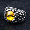 Punk Demon Eyes Red Yellow Stone Men's Ring Fashion Stainless Steel Ring