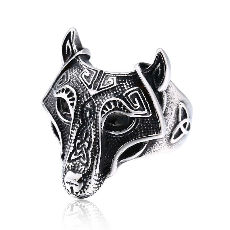 Vannamoda Moonlight Faire Nordic Wolf Stainless Steel Unisex Ring