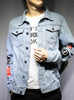 9047 Graffiti Denim Jacket,Denim Jacket Men,Camo Denim Jacket