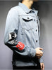 9047 Graffiti Denim Jacket,Denim Jacket Men,Camo Denim Jacket