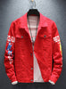 9107  Jean Jacket,Fashionable Jean Jacket,  Print Denim Jacket - Street fashion