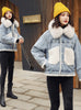 9108 Denim And Fur Jacket,Denim Winter Jacket For Woman- Warm jacket collection