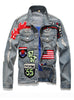 9113 Men Blazer And Jean,Lined Denim Jacket