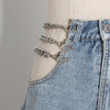 Sexy Patchwork Chain Women Denim Shorts High Waist Hollow Out Short Wide Leg Jeans