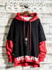 Autumn new  stitching hoodie men's loose sweatshirt large size trend sweater  two coat look