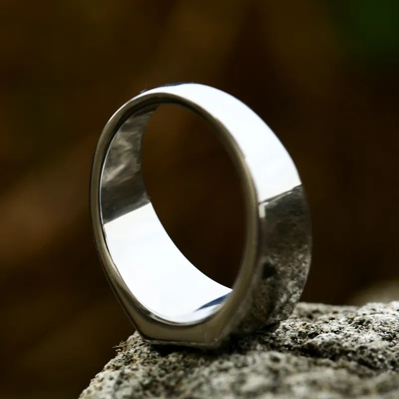 CROSSBONE SIGNET STAINLESS STEEL RING