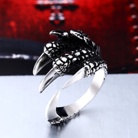 Punk and Gothic Claws Stainless Steel Ring Adjustable for Unisex