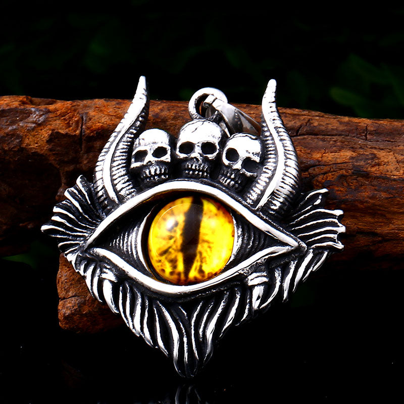 Gothic Demon Eye Pendant Necklace