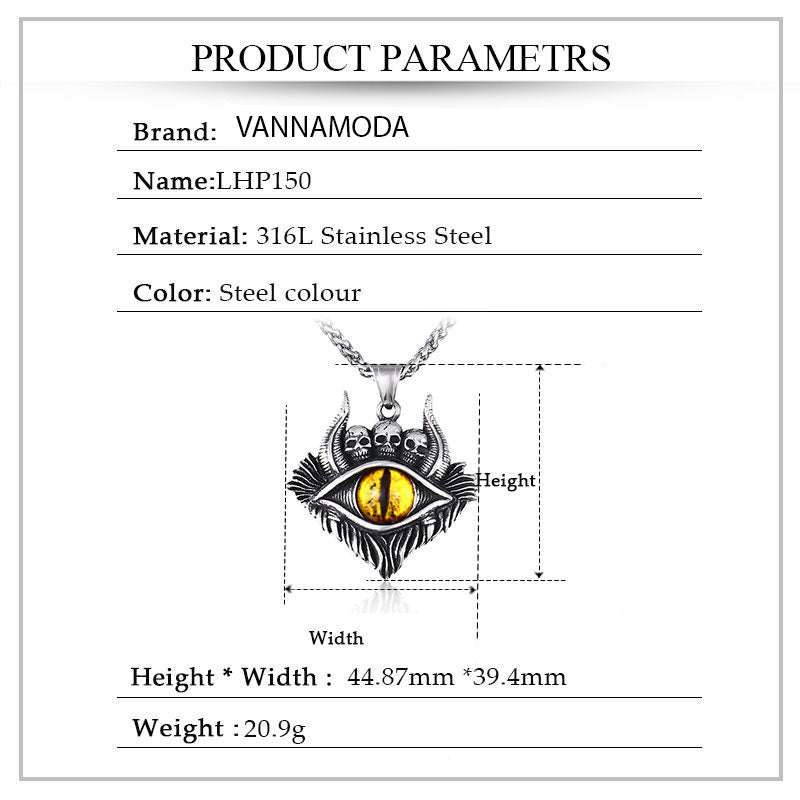 Gothic Demon Eye Pendant Necklace