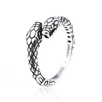 Gothic Double-Headed Snake Ring 