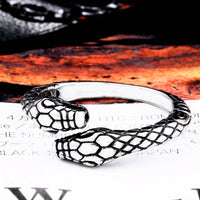 Gothic Double-Headed Snake Ring 
