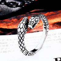 Gothic Double-Headed Snake Ring 
