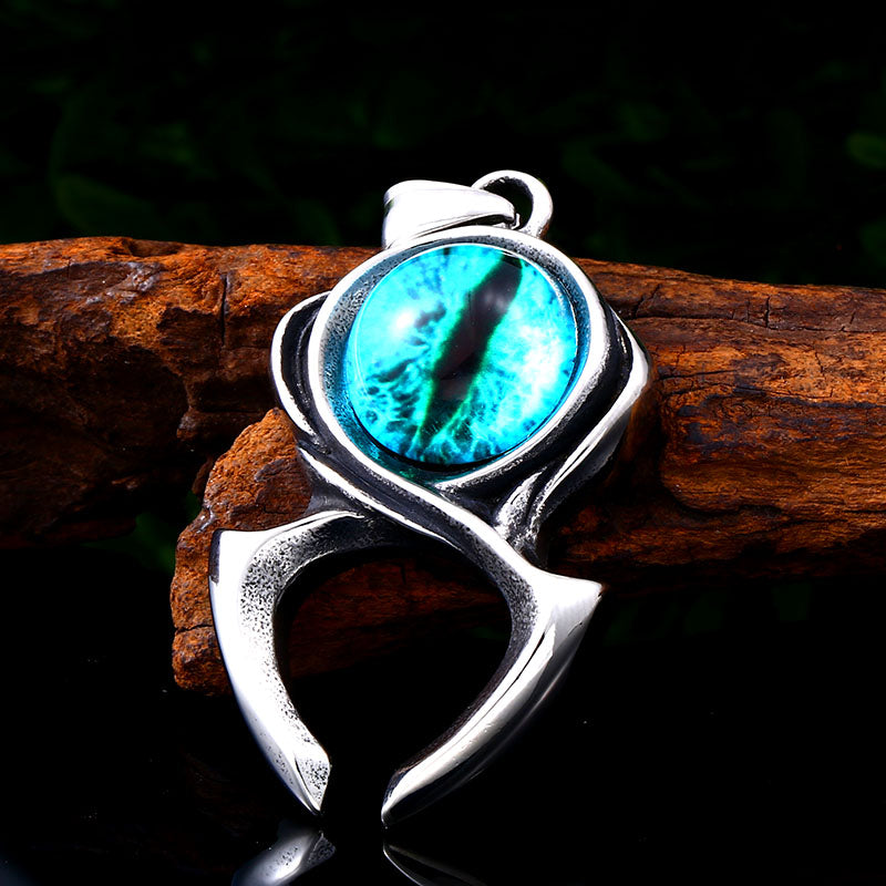 Gothic Dragon Eye Pendant Necklace