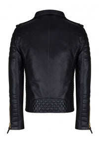 Crabrocks Men Designer Padded Motorcycle Leather Jacket , Men Jacket - CrabRocks, LeatherfashionOnline
 - 3