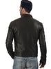 Men Washed Motorcycle Biker Leather Jacket with Diamond Padding at sleeves , Men Jacket - CrabRocks, LeatherfashionOnline
 - 2