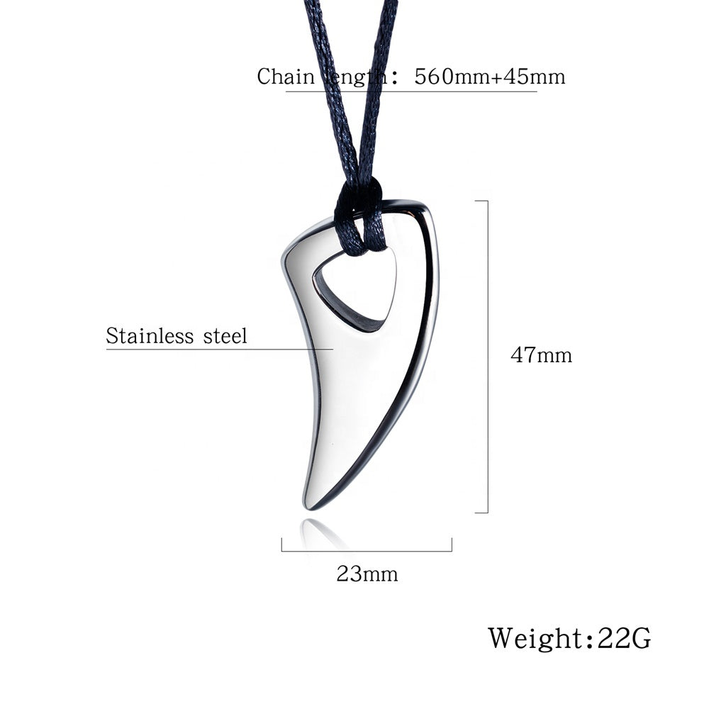 New Style Attractive Silver Black Jewelry Mens Stainless Steel Personalized Pendant