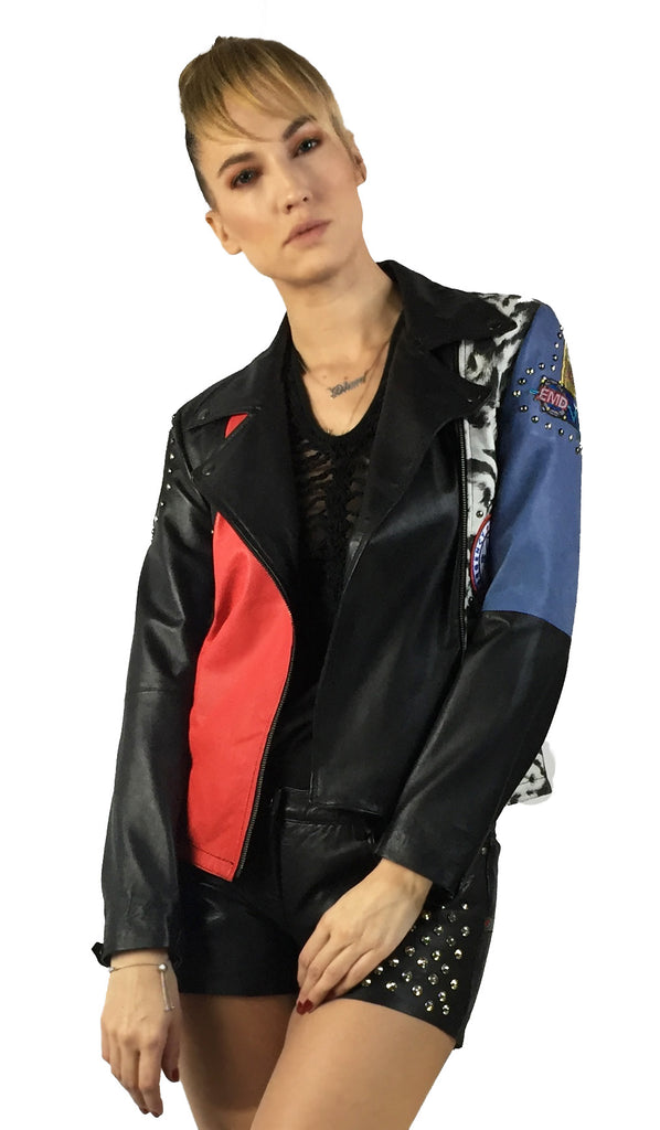 Metro Lamb Leather Woman Punk Jacket