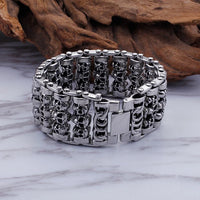 Vannamoda Multi Skull Stainless Steel Mens Bracelet