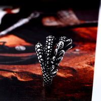 Punk and Gothic Claws Stainless Steel Ring Adjustable for Unisex