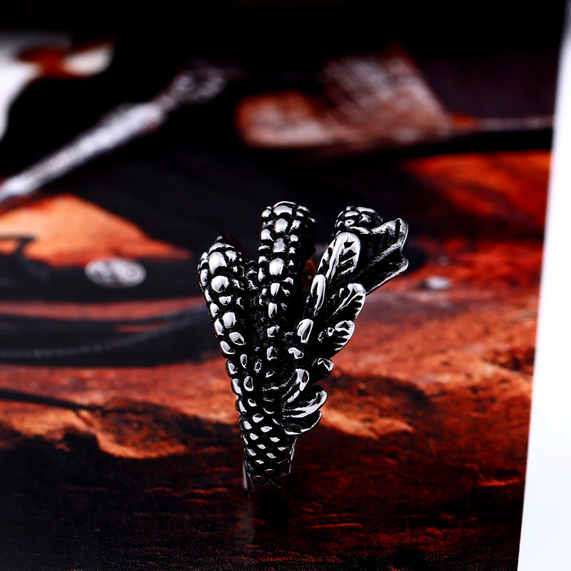 Punk and Gothic Claws Stainless Steel Ring Adjustable for Unisex