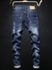 S437 New Designer Embroidered Fish jeans Mens pant