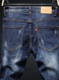 S437 New Designer Embroidered Fish jeans Mens pant