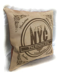 Leather Engrave Cushion Cover - Empire City NYC