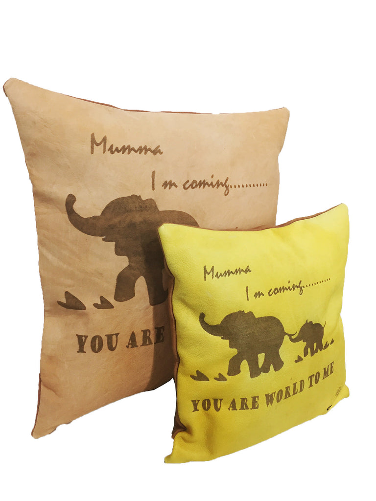 Venice Leather cushion cover "I m coming"