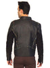 Men Designer Structured Leather Biker Jacket with lining Handmade Fabric