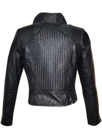 Vinni Leather Designer Women Full Woven Jacket
