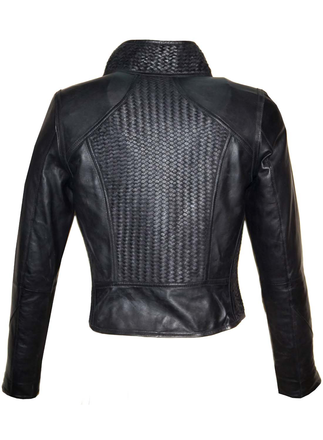 Vinni Leather Designer Women Full Woven Jacket