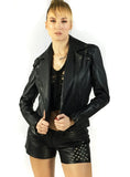 vannamoda DUAL WEAR SAINTS WOMAN LEATHER MOTO WASHED BIKER JACKET