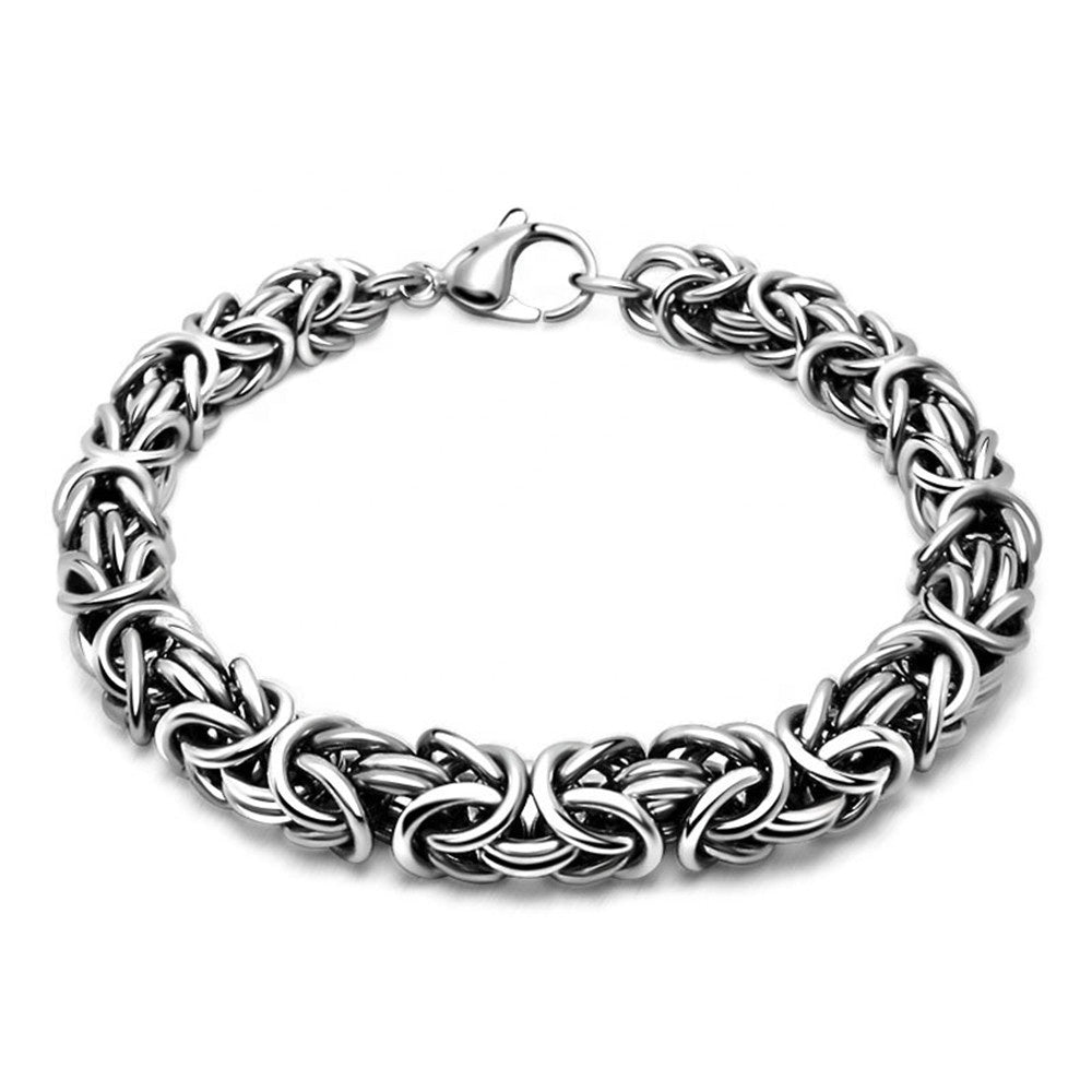Vintage Byzantine Chain Bracelet – Heavy-Duty Stainless Steel Men's Link Wrist wear