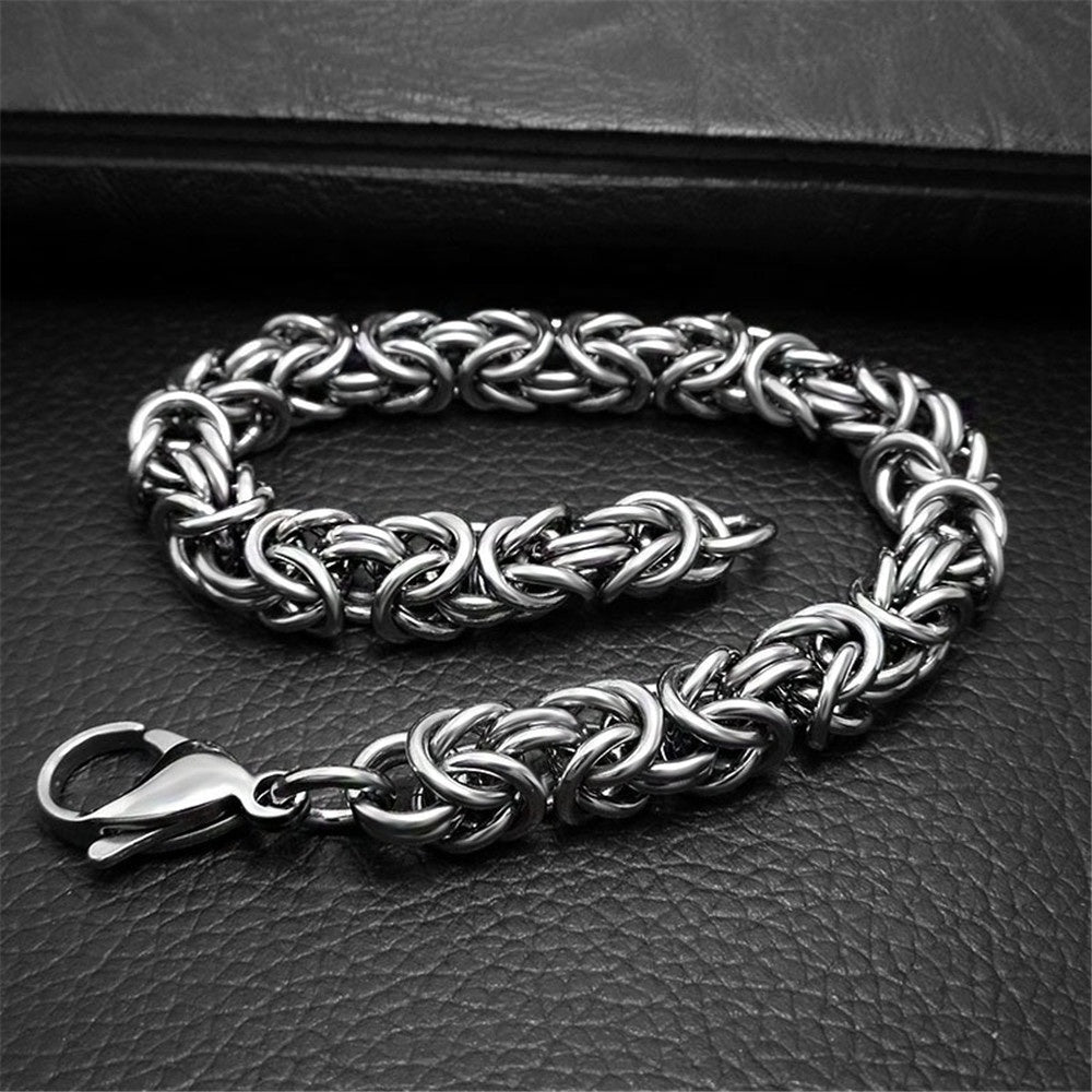 Vintage Byzantine Chain Bracelet – Heavy-Duty Stainless Steel Men's Link Wrist wear