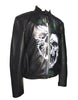 Limited Edition Hand Painted Leather Men Jacket With Distorted Skull