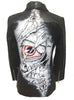 Limited Edition Hand Painted Eye Skull Women leather jacket