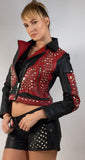 Leather Multi Studded Woman Jacket