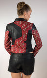 Leather Multi Studded Woman Jacket