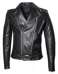 Men Washed Vintage Motorcycle Leather Jacket