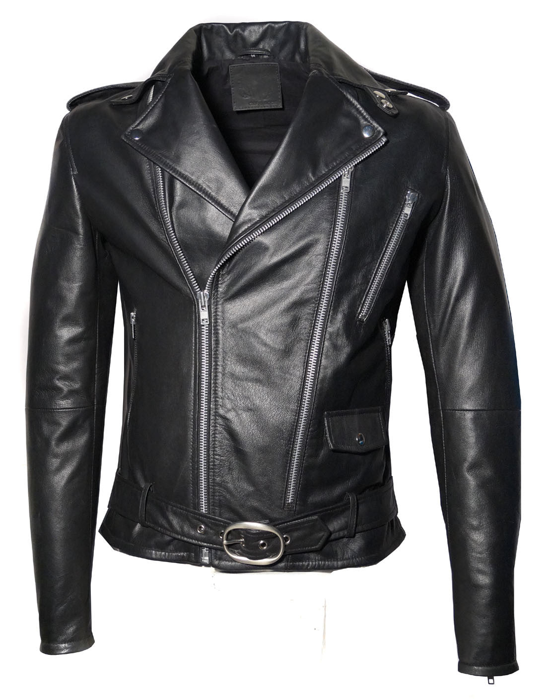 Men Washed Vintage Motorcycle Leather Jacket