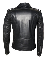Men Washed Vintage Motorcycle Leather Jacket