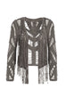 Vannamoda Intricate Woven Leather Suede Woman Jacket